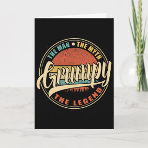 Grumpy The Man The Myth The Legend Vintage Retro F Card