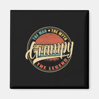 Grumpy The Man The Myth The Legend Vintage Retro F Magnet