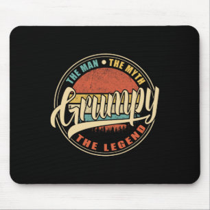 Grumpy The Man The Myth The Legend Vintage Retro F Mouse Mat
