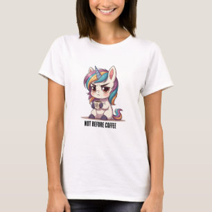 Grumpy Unicorn with Coffee T-shirt