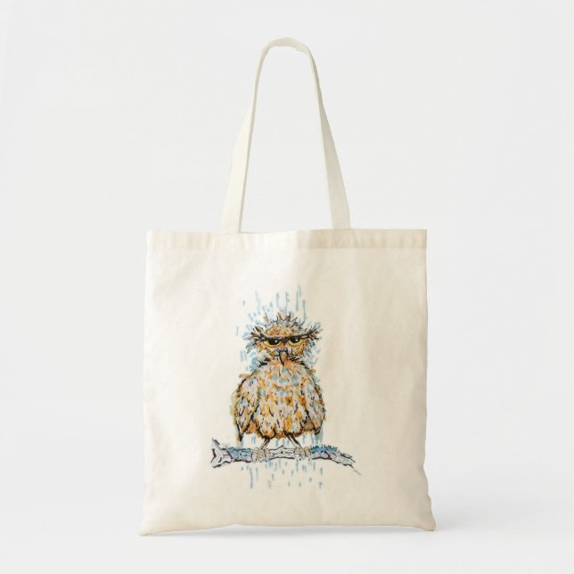 Grumpy Wet Owl Tote Bag (Front)