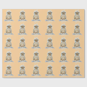 Grumpy Wet Owl Wrapping Paper