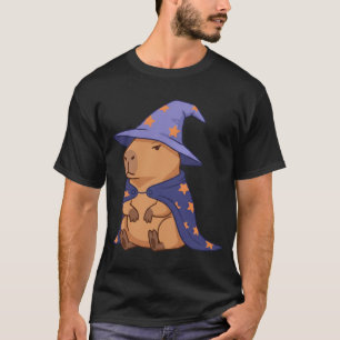 Grumpy Wizard Capybara with Magic Cape and Hat T-Shirt