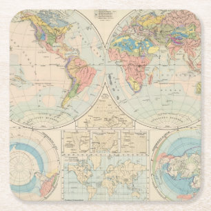 Grund u Boden - Soil Atlas Map Square Paper Coaster