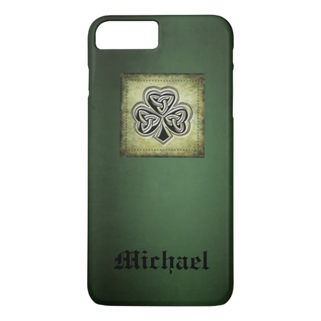 Grundge trendy lucky Irish shamrock personalised Case-Mate iPhone Case (Back)