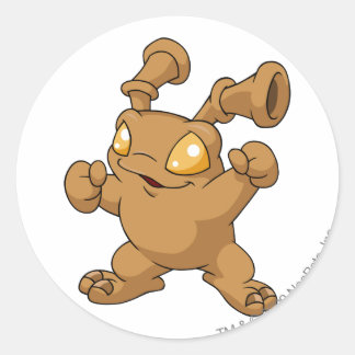 Grundo Brown Classic Round Sticker