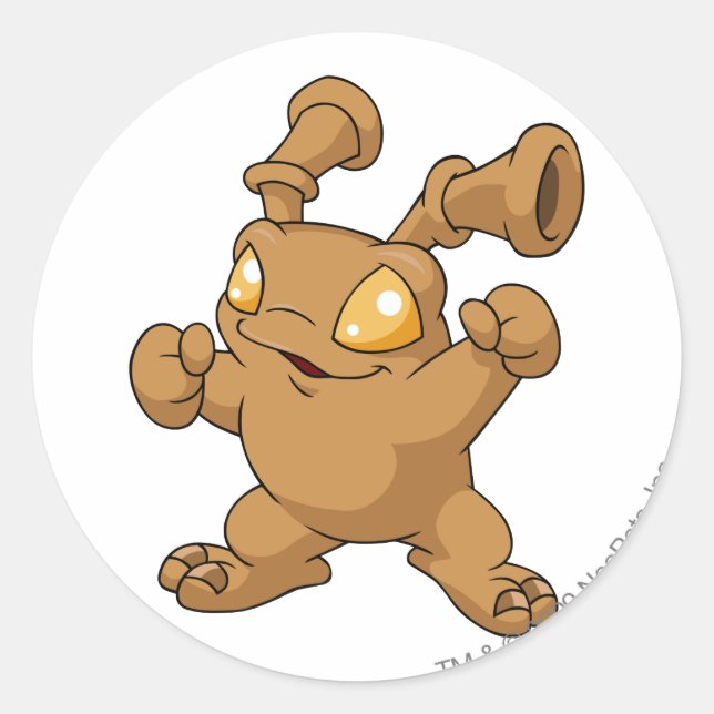 Grundo Brown Classic Round Sticker (Front)