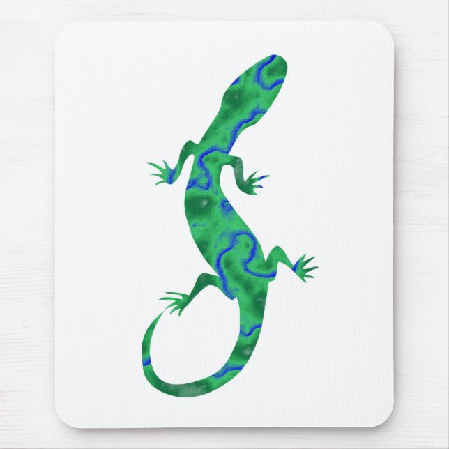 Grüner Gecko ArtDeco Mouse Mat (Front)