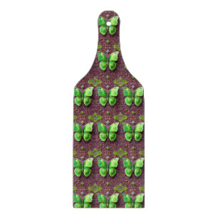 Grüner Schmetterling 3D Optik Cutting Board