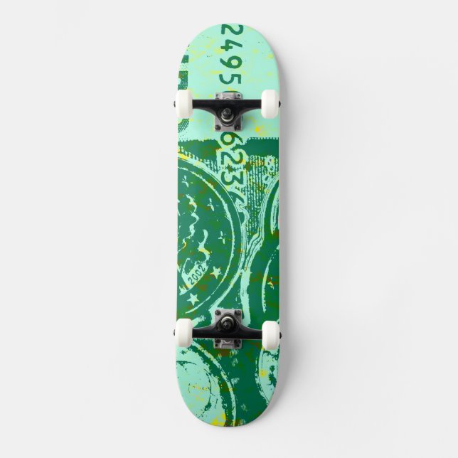 Grünes Geld Skateboard (Front)