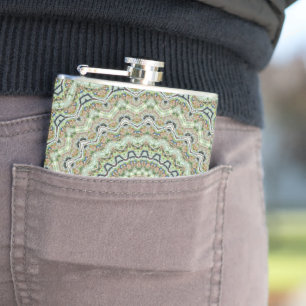 Grünes Kaleidoskop Hip Flask