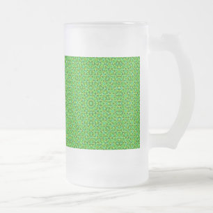 Grünes Netz Kaleidoscope/Green Kaleidoscope Net Frosted Glass Beer Mug
