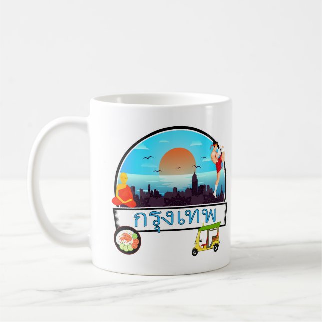 Grung Tep - Bangkok Thailand Travel Thai Coffee Mug (Left)