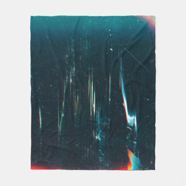 Grunge abstract background. Damaged screen. Orange Fleece Blanket (Front)