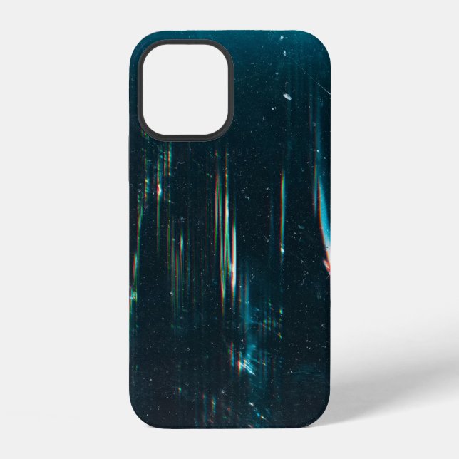 Grunge abstract background. Damaged screen. Orange iPhone Case (Back)