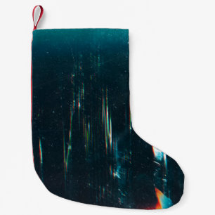 Grunge abstract background. Damaged screen. Orange Small Christmas Stocking