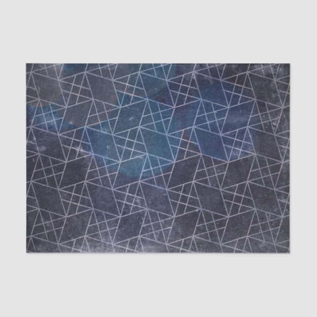 Grunge Abstract Texture Chic Weathered Silver Blue Tissue Paper (Front)