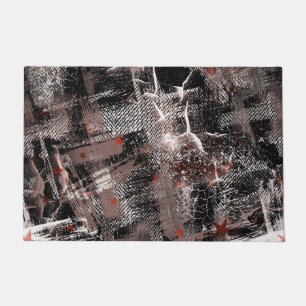Grunge abstraction. Brown, black and white. Doormat