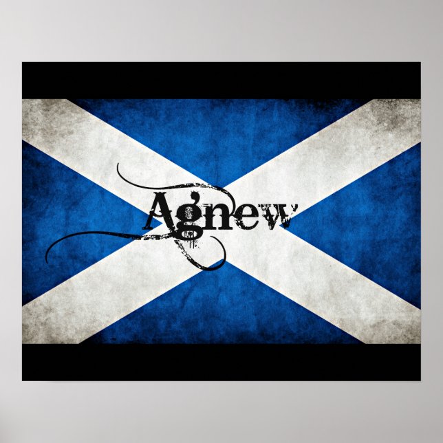 Grunge Agnew Scotland Flag Poster (Front)