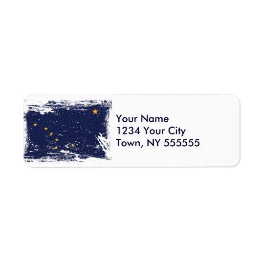 Grunge Alaska Flag Return Address Label