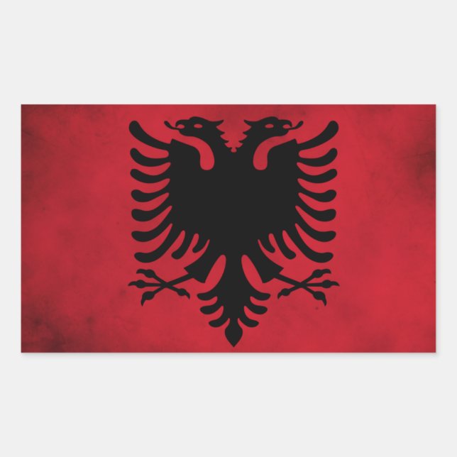 Grunge Albanian Flag [High Quality] Rectangular Sticker (Front)