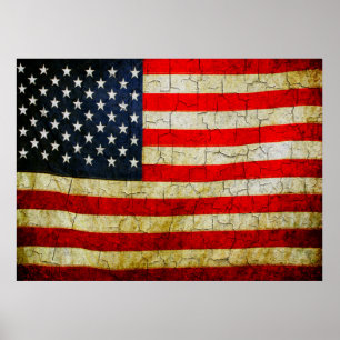 Grunge America flag Poster