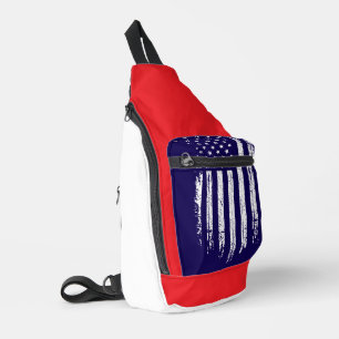 Grunge America Flag Sling Bag