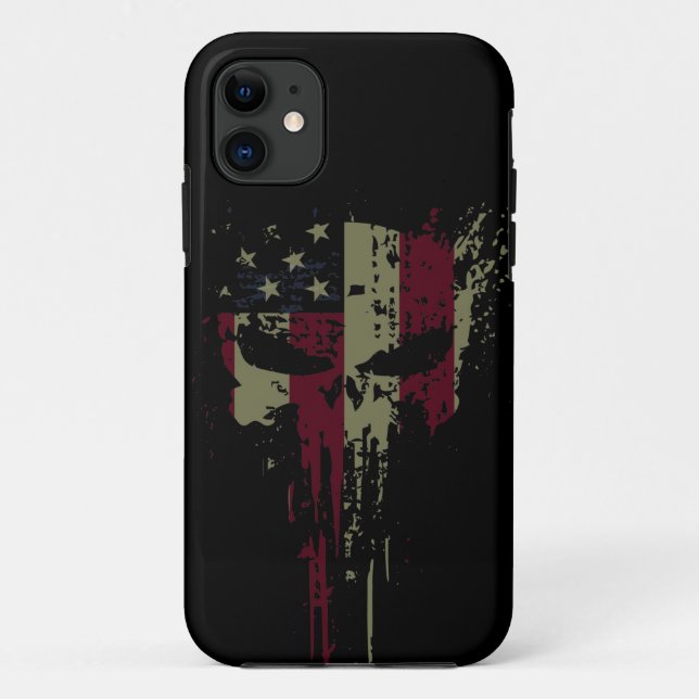 Grunge America skull  Case-Mate iPhone Case (Back)