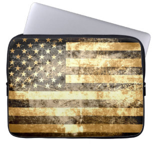 Grunge American Flag 3 Laptop Sleeve