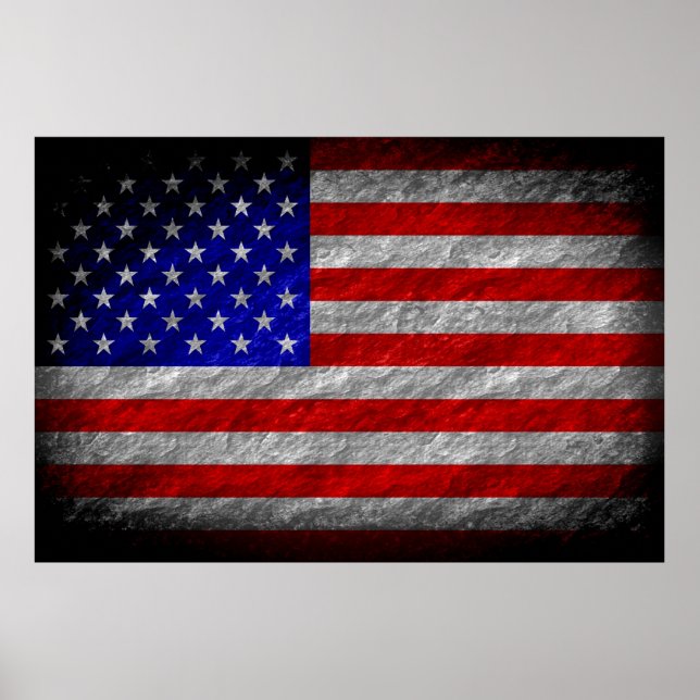 Grunge American Flag 5 Poster (Front)
