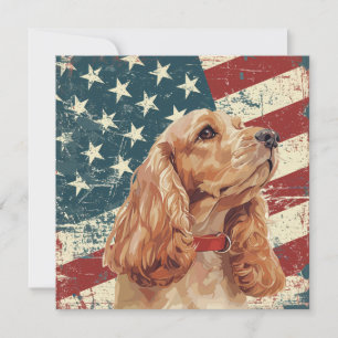 Grunge American Flag Cocker Spaniel Dog