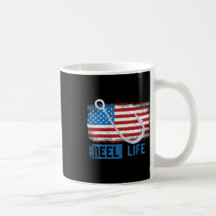 Grunge American Flag Fisherman Graphic Coffee Mug