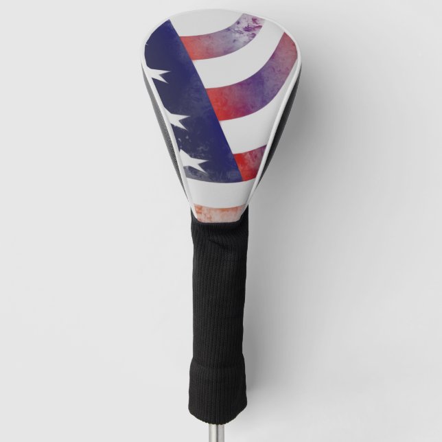 Grunge American Flag Golf Head Cover (Front)