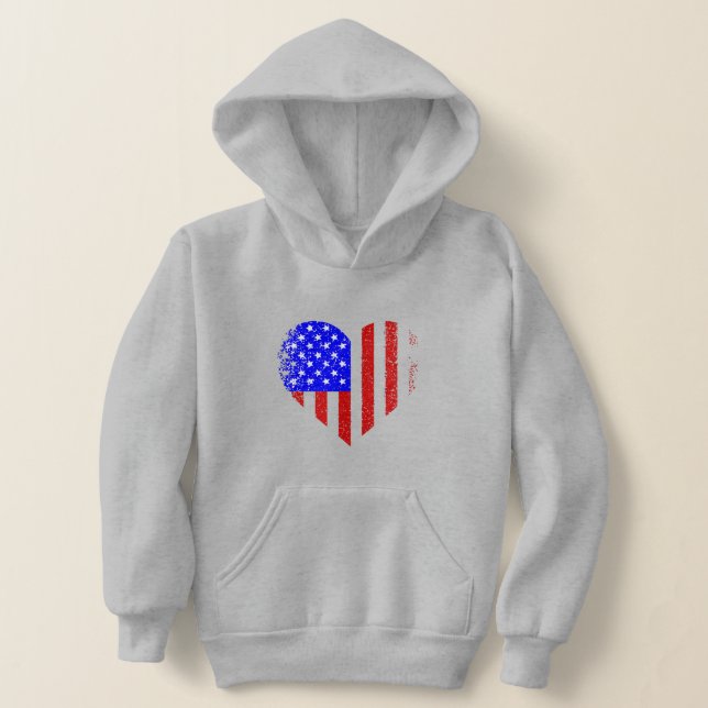 grunge american flag heart distressed  (Laydown)
