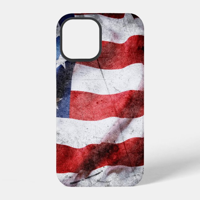 Grunge American flag iPhone Case (Back)