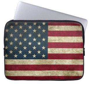 Grunge American Flag Laptop Sleeve