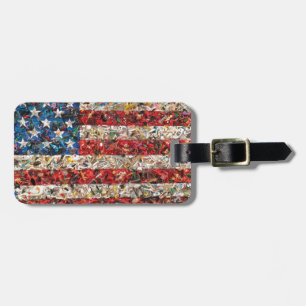 grunge american flag luggage tag