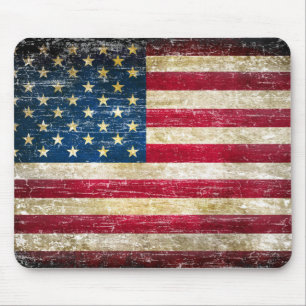 Grunge American Flag Mouse Mat