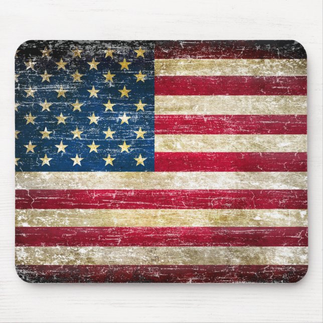 Grunge American Flag Mouse Mat (Front)