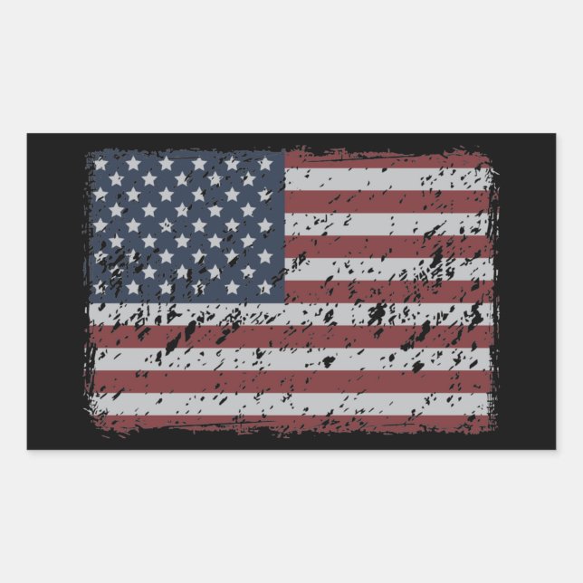 Grunge American Flag - Patriotic Stickers (Front)