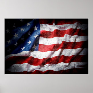 Grunge American flag Poster