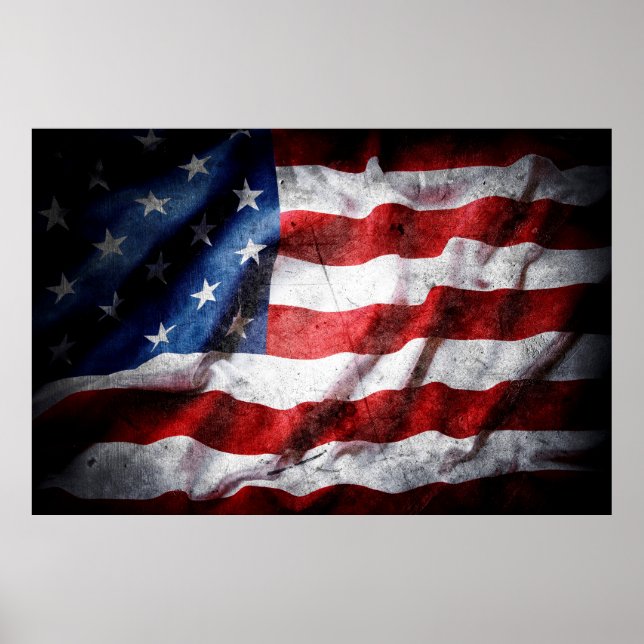 Grunge American flag Poster (Front)