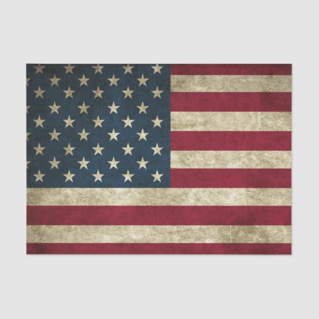 Grunge American Flag Tissue Paper (Front)