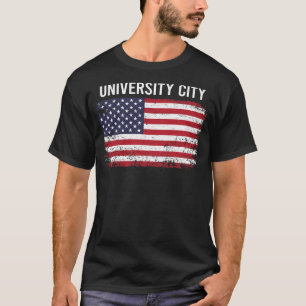 Grunge American Flag University City T-Shirt