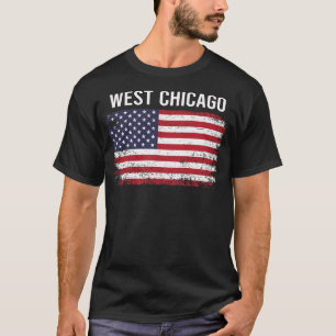 Grunge American Flag West Chicago T-Shirt