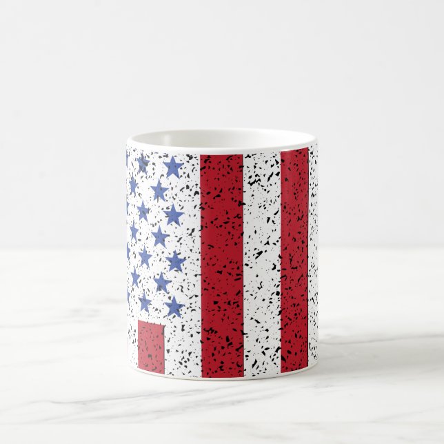 Grunge American Peace Flag American State National Coffee Mug (Center)