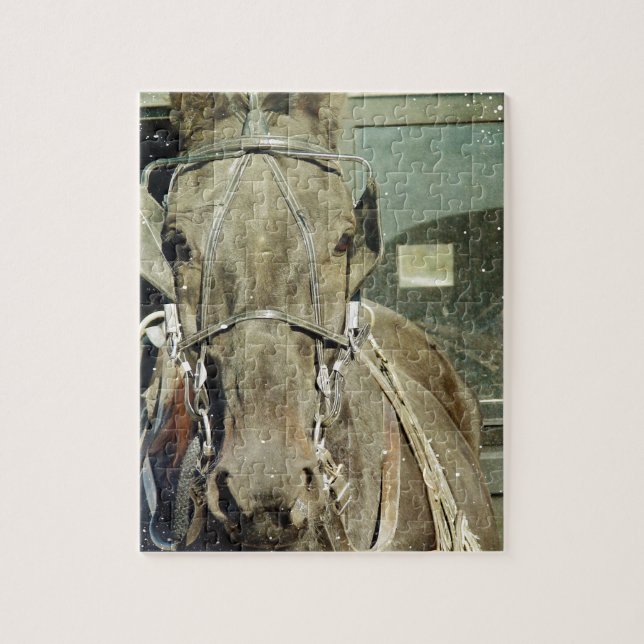Grunge Amish Buggy Horse Jigsaw Puzzle (Vertical)
