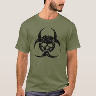 Grunge and Distressed Biohazard Symbol and a skull T-Shirt