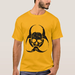 Grunge and Distressed Biohazard Symbol and a skull T-Shirt