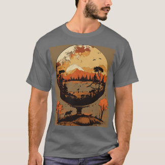  Grunge Anthropomorphic Globe T-Shirt